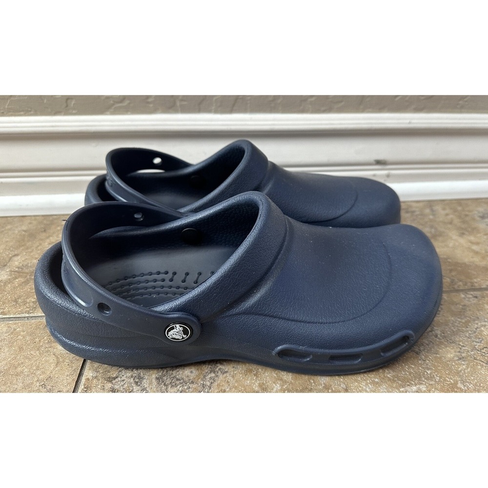 Crocs Bistro Clog Navy Blue Slip Resistant Work Shoes  Unisex Men's 8 Women 10